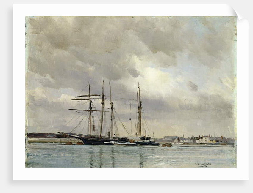 Boats in Harbour, Loading China Clay, c.1900 by William Page Atkinson Wells