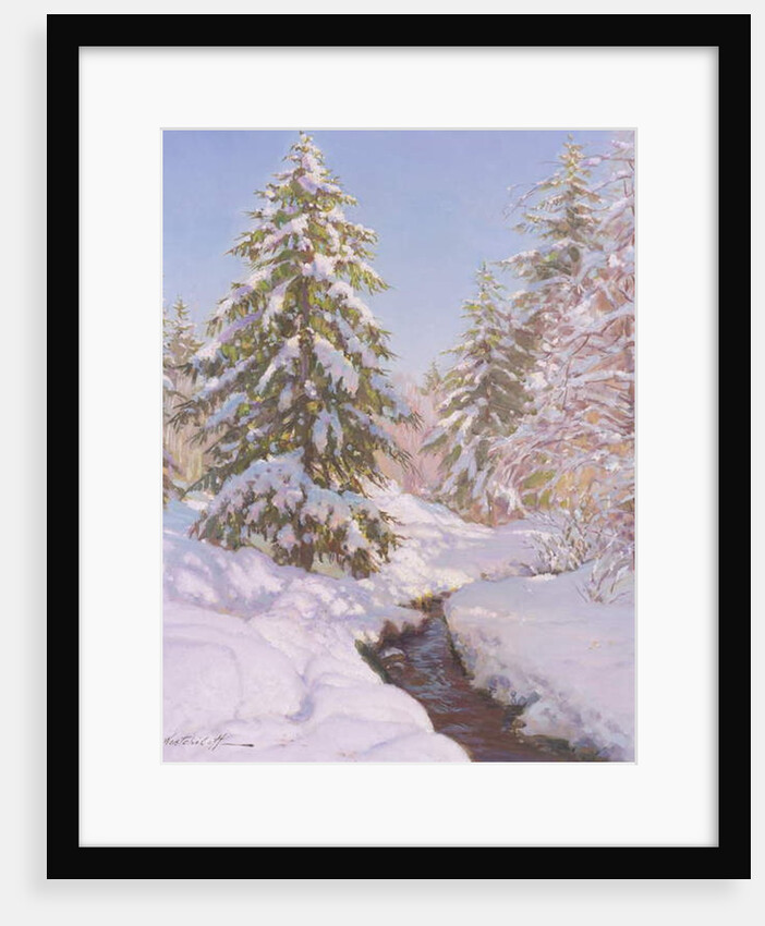 Snow scene in France by Constantin Alexandrovich Westchiloff