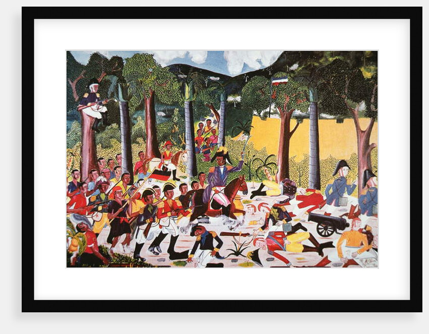 Haitians under Jean Jacques Dessalines defeat Napoleon's troops by Haitian School
