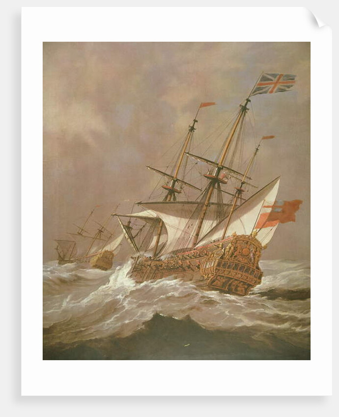 The English Ship Resolution in a Gale, c.1680 by Willem van de the Younger Velde
