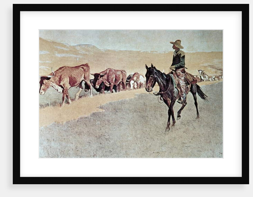 Trailing Texas Longhorns by Frederic Remington