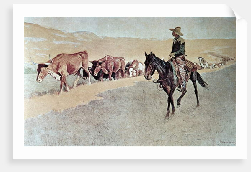 Trailing Texas Longhorns by Frederic Remington