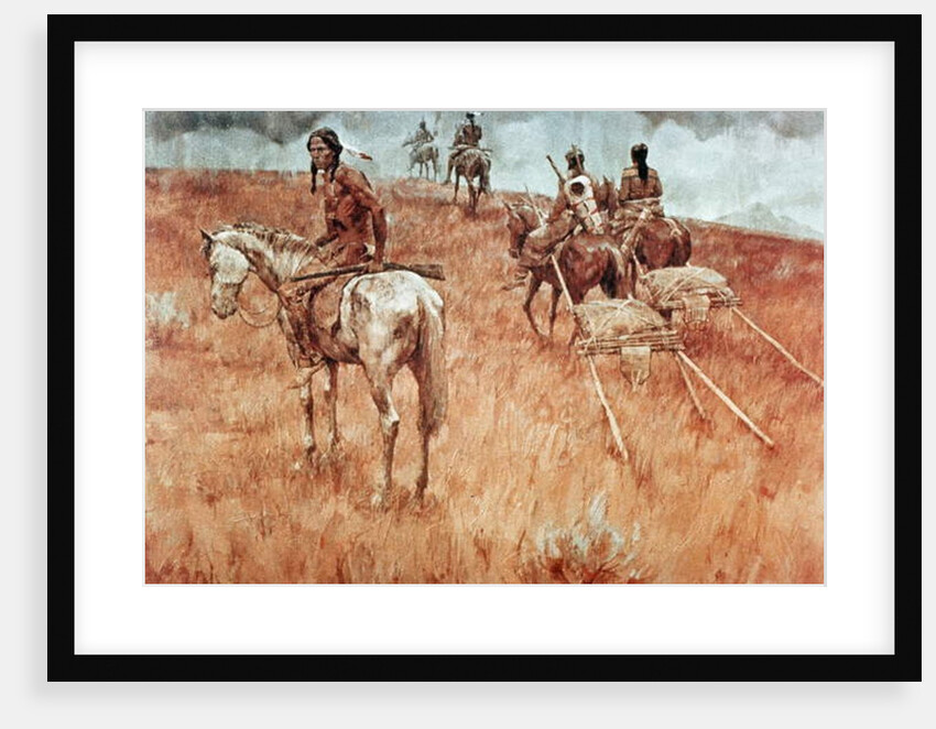 Sioux Indians on the Move by School American