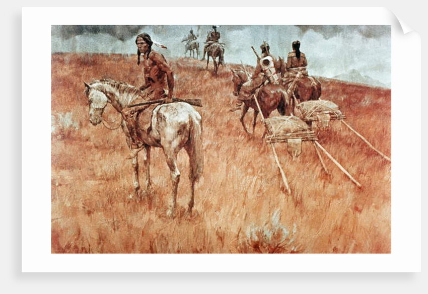 Sioux Indians on the Move by School American