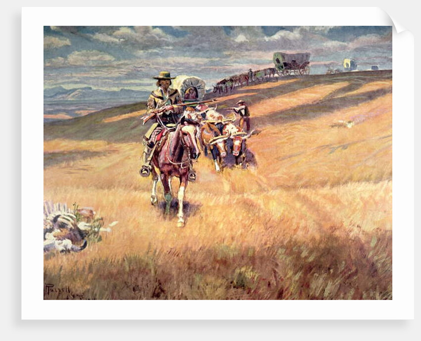 When wagon trails were dim by Charles Marion Russell