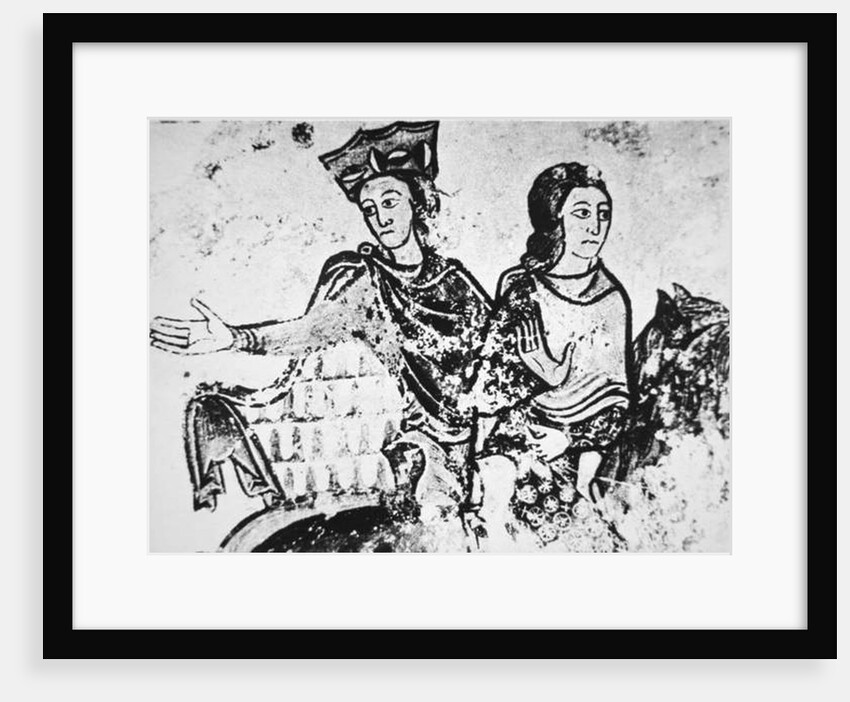 Eleanor of Aquitaine with a riding companion by French School