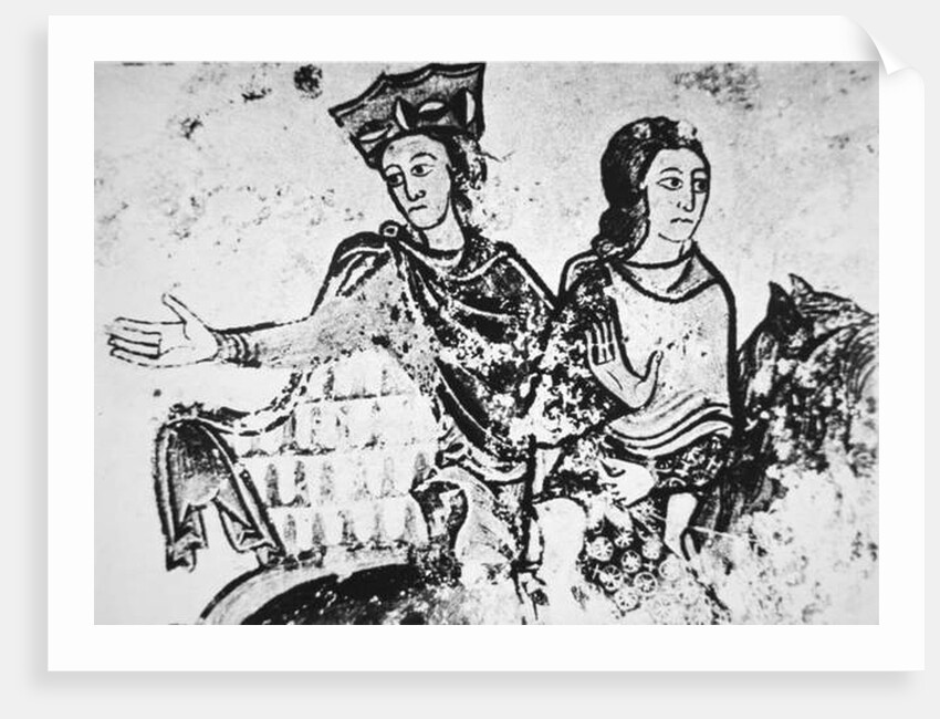 Eleanor of Aquitaine with a riding companion by French School