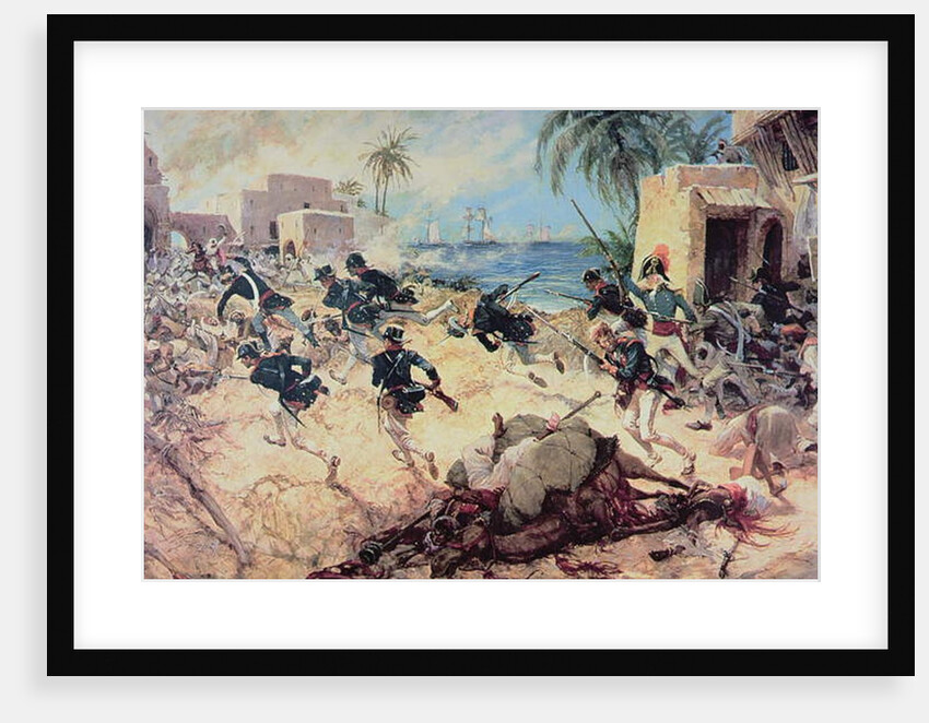 U.S. Marines Capture the Barbary pirate fortress at Derna, Tripoli, 27th April 1805 by C.H. Waterhouse
