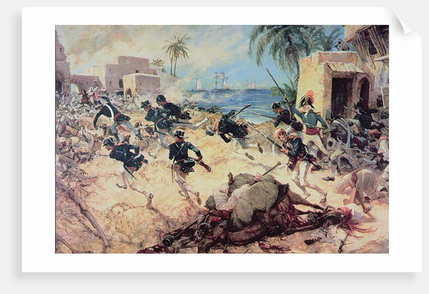U.S. Marines Capture the Barbary pirate fortress at Derna, Tripoli, 27th April 1805 by C.H. Waterhouse