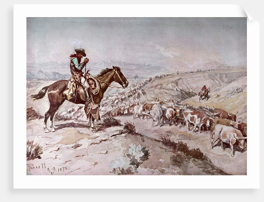 Cattle Drive, 1898 by Charles Marion Russell