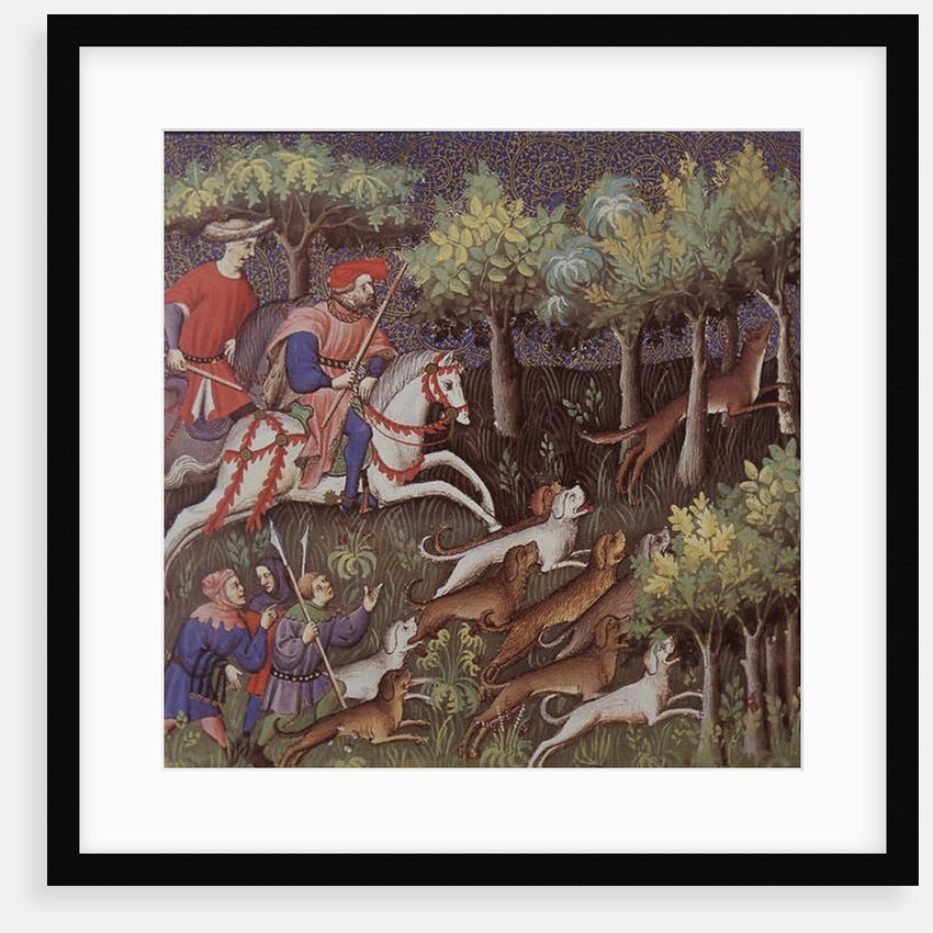 Medieval aristocrats hunting foxes by English School