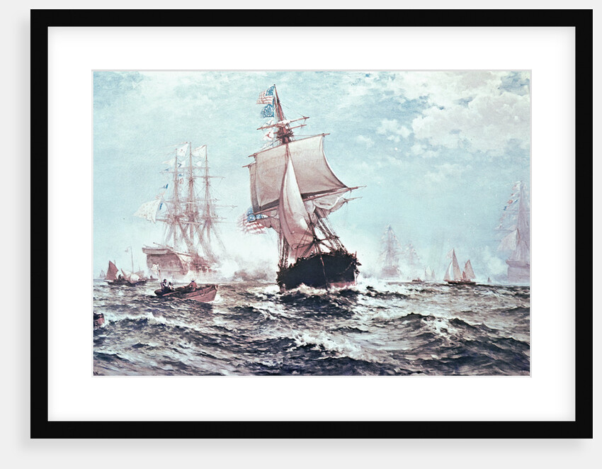 First recognition of the Stars and Stripes, 14th February 1778 by Edward Moran