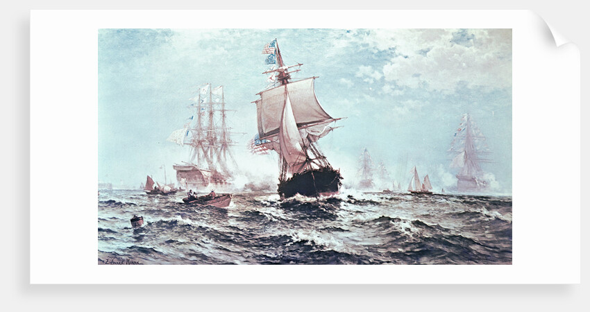 First recognition of the Stars and Stripes, 14th February 1778 by Edward Moran