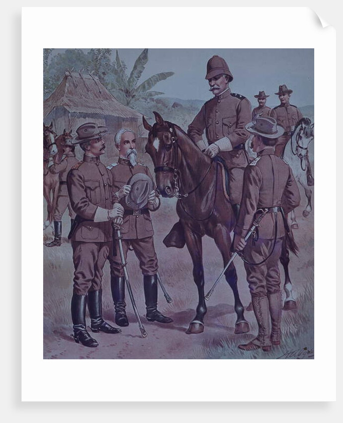 Spanish-American War 1898, US troops, mounted Gen Lawton, Commander Second Division, 5th Army Corps, in Cuba, 1898 by Henry Alexander Ogden