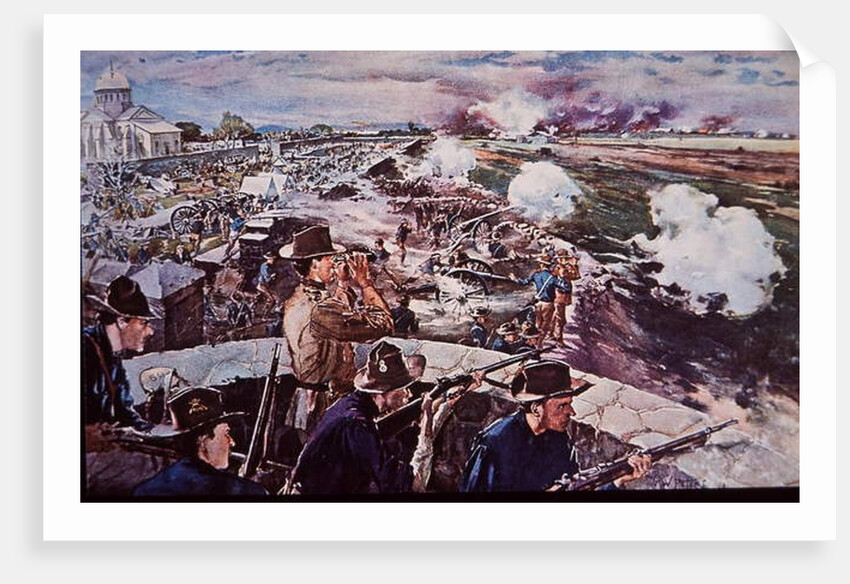 Spanish-American War 1898, US artillery in action in Philippines by G. W. Peters