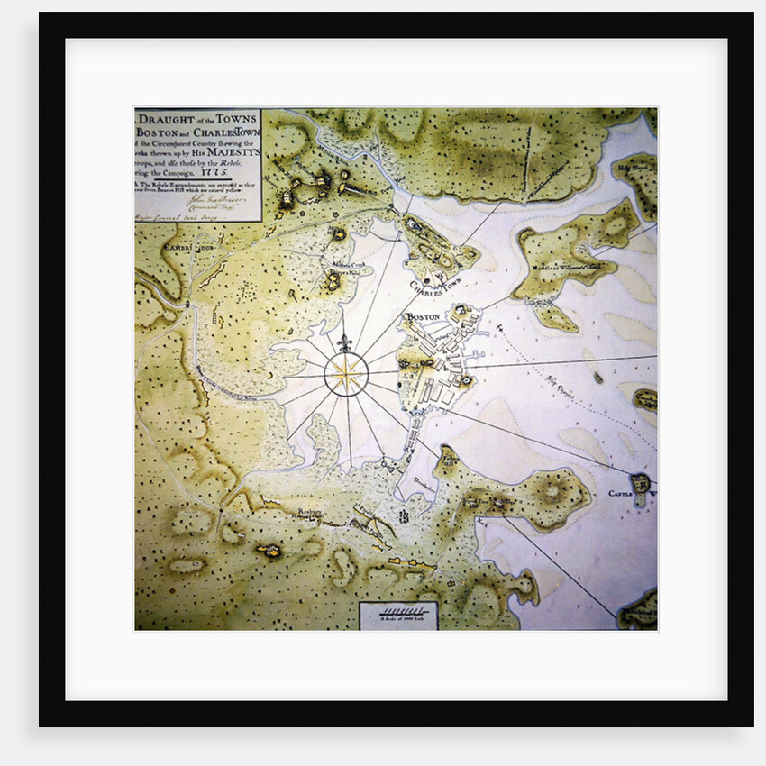 Map of Boston and Charlestown, 1775 by John Montresor