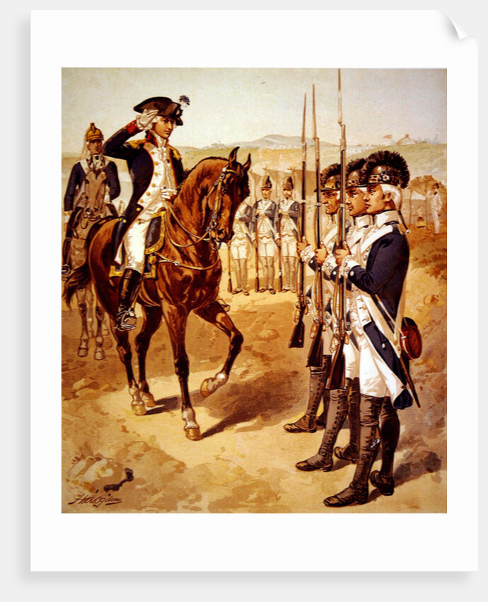 Marquis de Lafayette inspecting his command of Light Infantry in 1782 by Henry Alexander Ogden