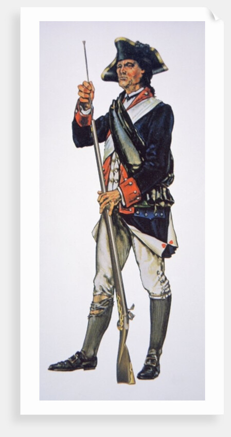 American War of Independence soldier of the Pennsylvania State Regiment by School American