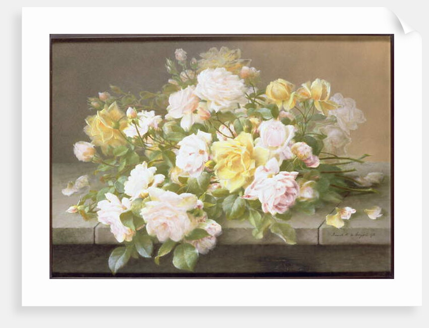 Pink and Yellow Roses by Raoul M. de Longpre