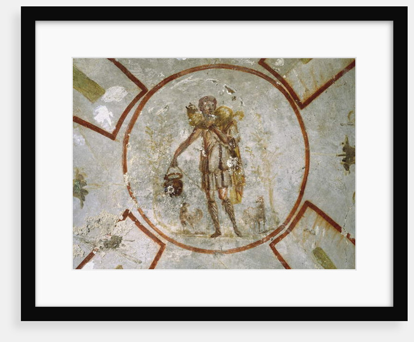 Ceiling of the Chapel of the Good Shepherd, Catacombs San Callisto, Rome by Roman