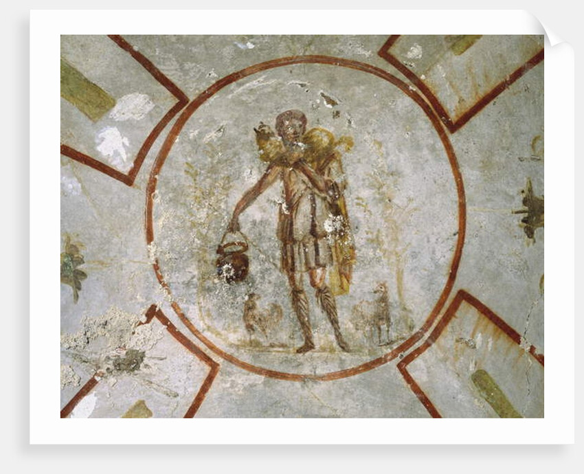 Ceiling of the Chapel of the Good Shepherd, Catacombs San Callisto, Rome by Roman