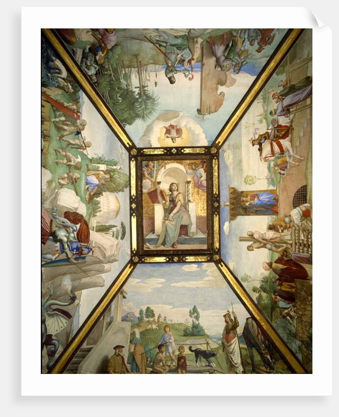Ceiling illustrating the epic poem Jerusalem Delivered by Torquato Tasso by Friedrich Overbeck
