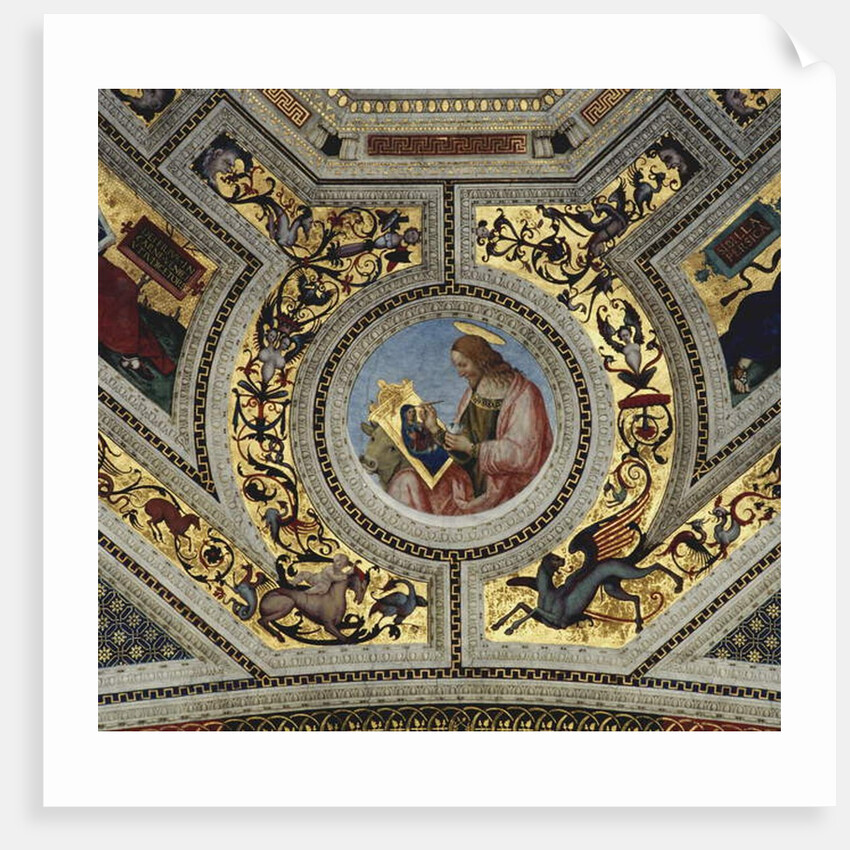 Vault of the Presbytery with Luke the Evangelist, Santa Maria del Popolo, Rome, c.1484-92 by Bernardino di Betto Pinturicchio