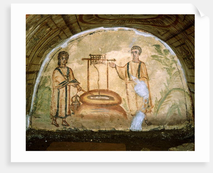 The Samaritan woman at the well, Catacombs of Via Latina, Rome by Roman Roman