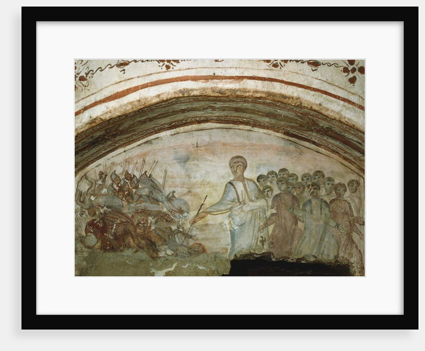 Fresco from the interior of the Via Latina Catacombs, 6th century by Roman Roman