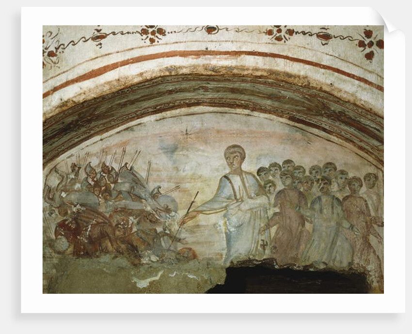 Fresco from the interior of the Via Latina Catacombs, 6th century by Roman Roman