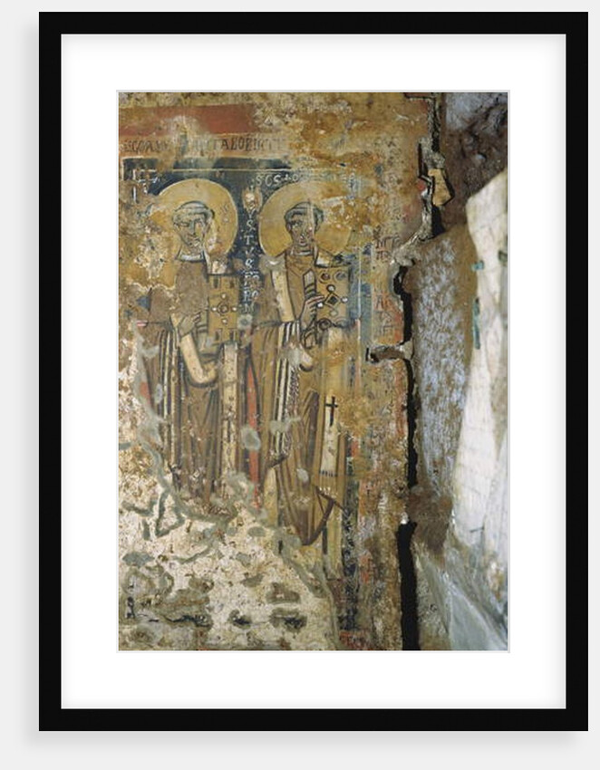 Wall painting from the Crypt of the Popes, Catacombs of San Callisto, Rome by Roman Roman