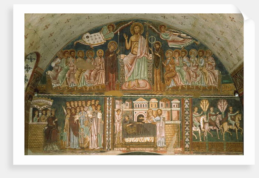 Christ enthroned between the Virgin, John the Baptist, the Apostles and two Angels by School Italian