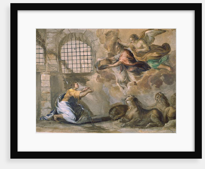 Daniel in the Lions' Den is fed by Habbukuk by Francesco Allegrini