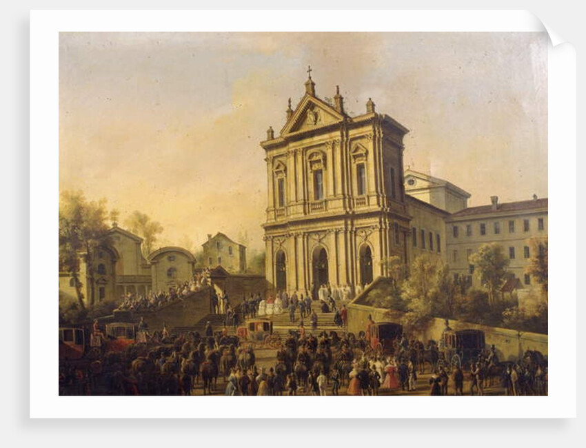 Pope Gregory XVI's visit to the church of San Gregorio al Celio, c.1831-47 by Lorenzo Scarabellotto