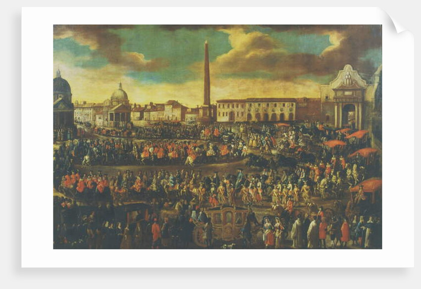 The Entry of an ambassador to Rome, Pizza del Popolo by Italian School