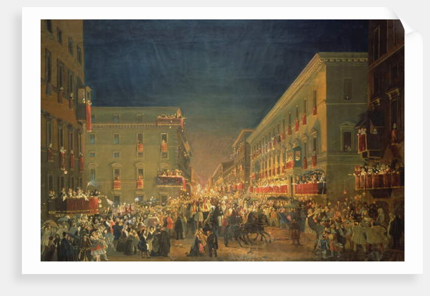 Feast of Moccoletti by Ippolito Caffi