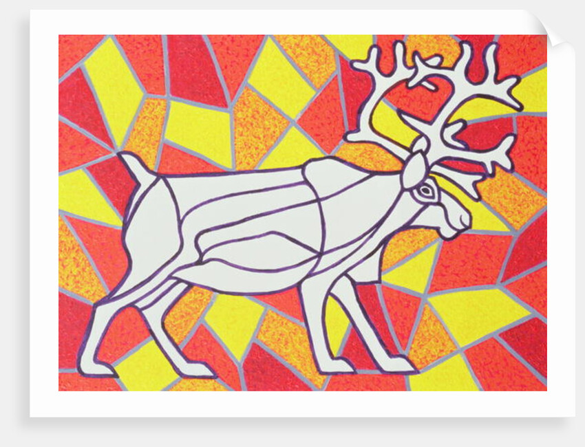 Reindeer on Stained Glass by Pat Scott