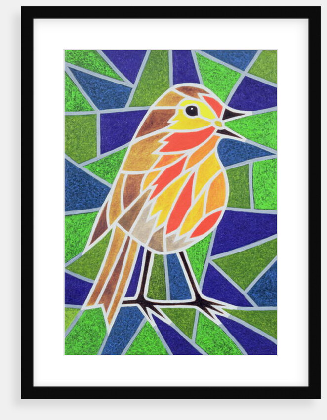 Robin on Stained Glass by Pat Scott