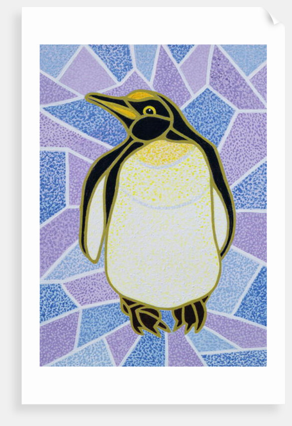 Penguin on Stained Glass by Pat Scott