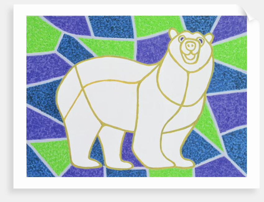 Polar Bear on Stained Glass by Pat Scott
