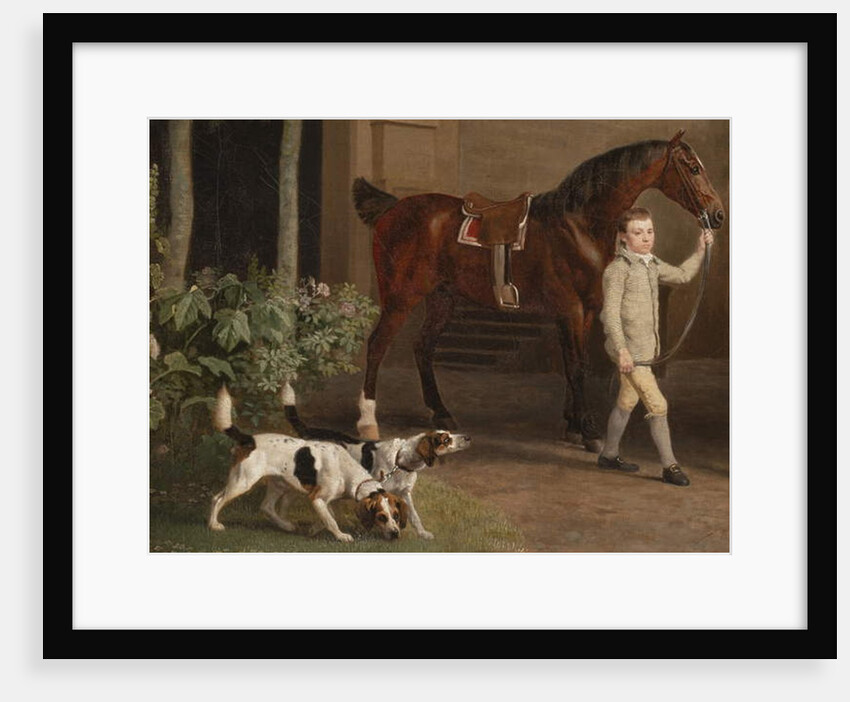 Detail from William Henry Cavendish Bentinck, 3rd Duke of Portland in front of Welbeck Abbey Riding Stables, 1766-7 by George Stubbs