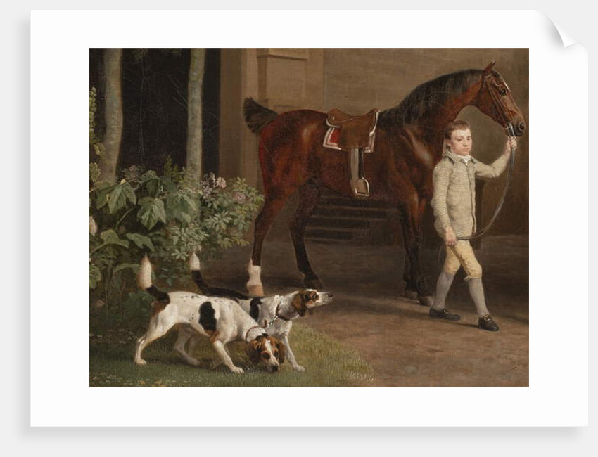 Detail from William Henry Cavendish Bentinck, 3rd Duke of Portland in front of Welbeck Abbey Riding Stables, 1766-7 by George Stubbs