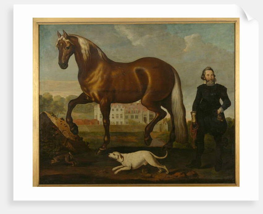 A Bay Horse with View of Welbeck Abbey – West Front, c.1630 by English School