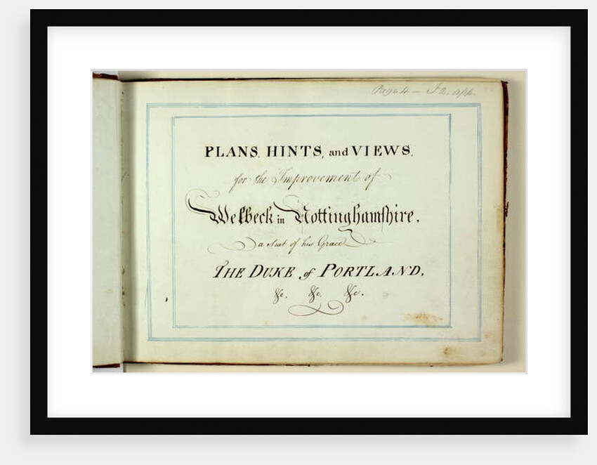 Red Book: Welbeck, 1790 by Humphry Repton