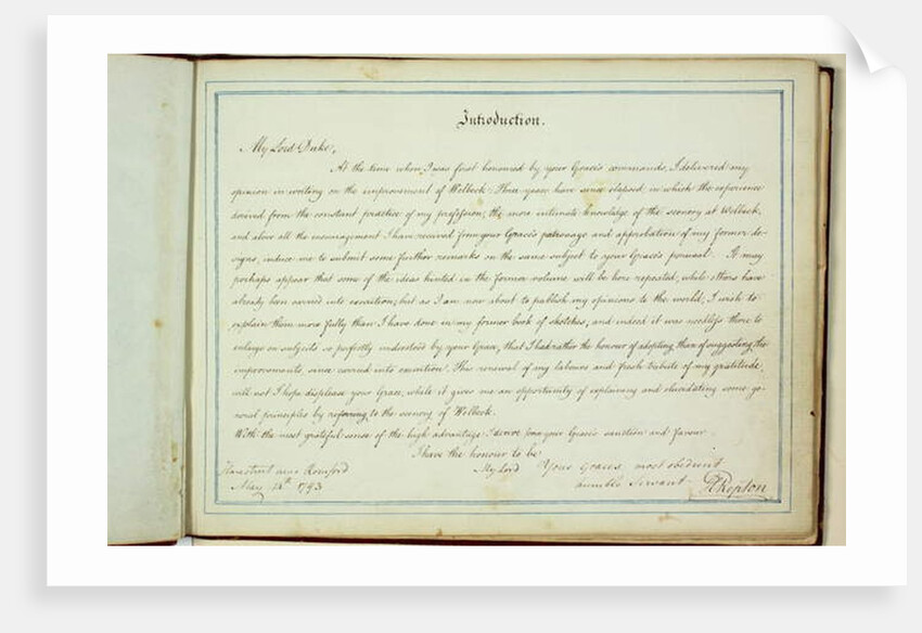 Red Book: Welbeck, 1793 by Humphry Repton