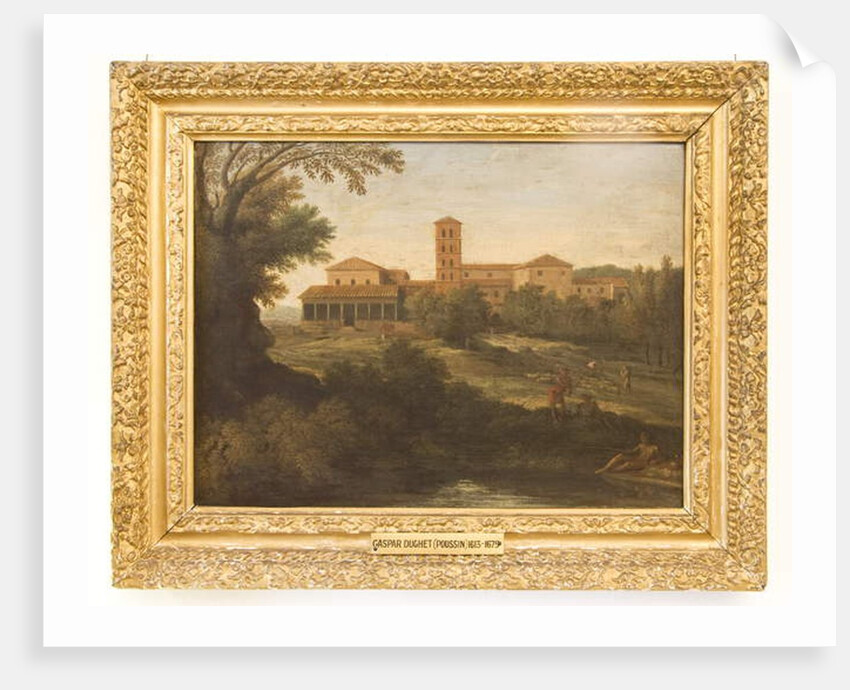 Classical Landscape with a Man Driving a Flock of Sheep by Gaspard Poussin Dughet