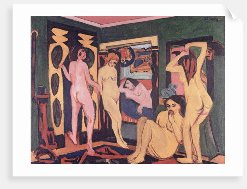 Bathers in a Room, 1908 by Ernst Ludwig Kirchner