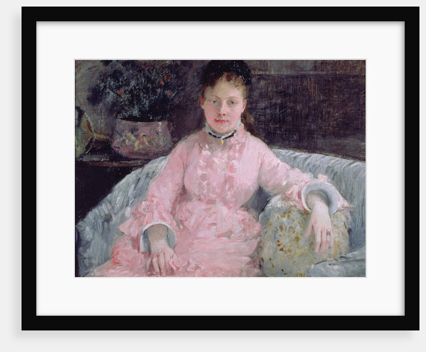 Portrait of a Woman in a pink dress by Berthe Morisot