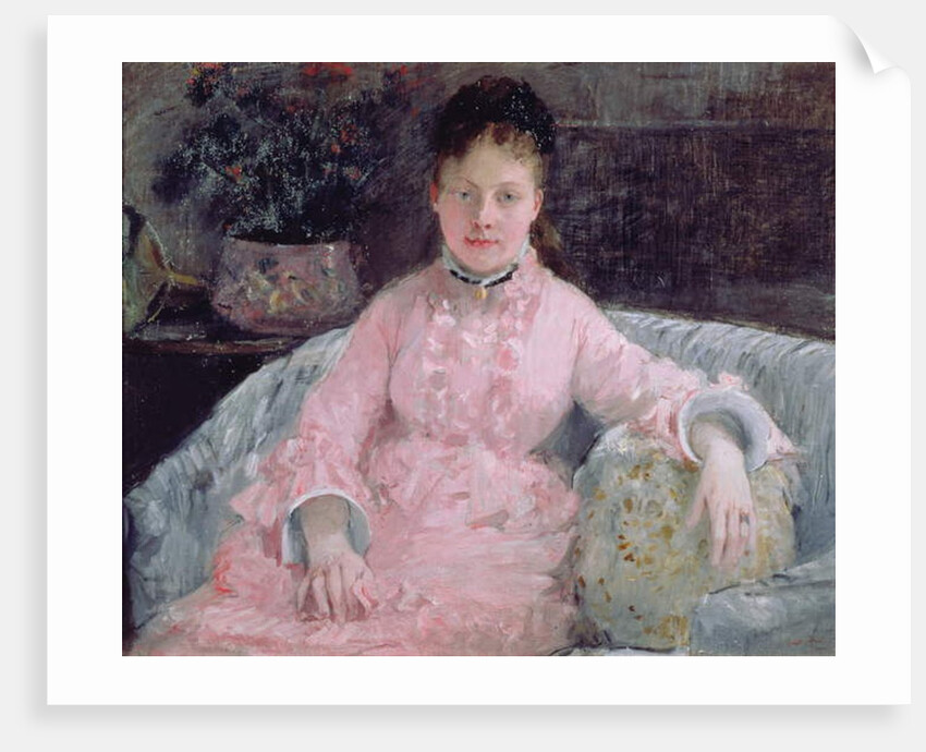 Portrait of a Woman in a pink dress by Berthe Morisot