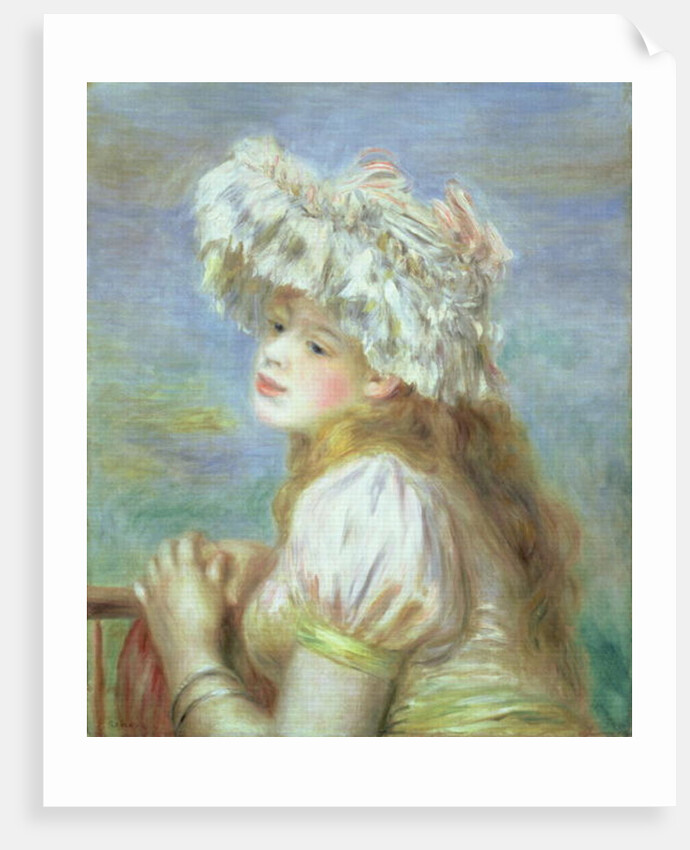 Portrait of a young woman in a lace hat, 1891 by Pierre Auguste Renoir